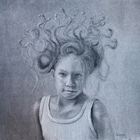 SandraW&ouml;rner_The Young Medusa_40x40cm_sanded charcoal_