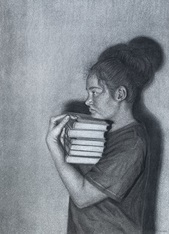 girl with books